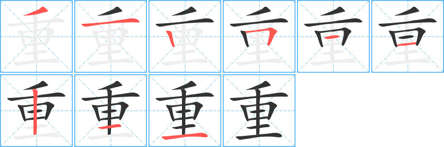 重字的笔画顺序