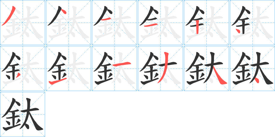 鈦字的笔画顺序