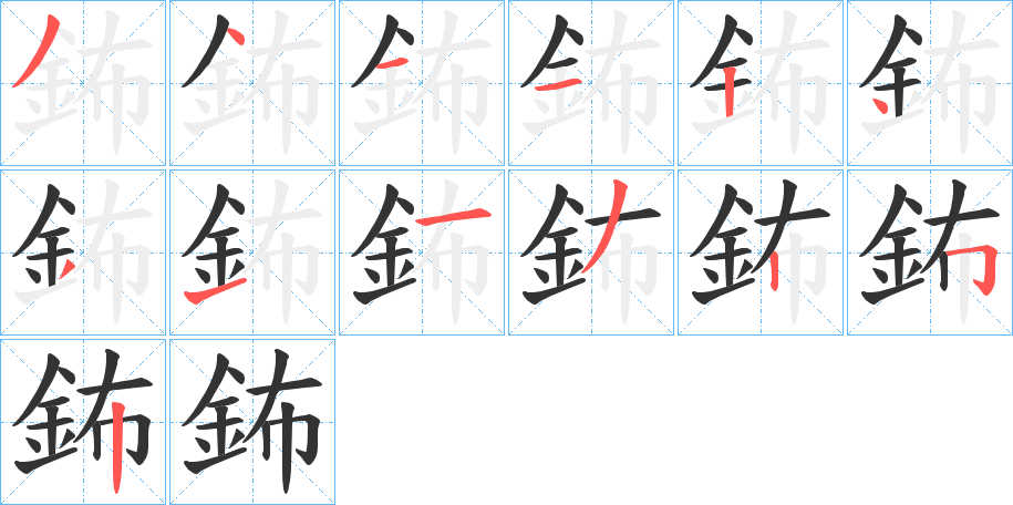 鈽字的笔画顺序