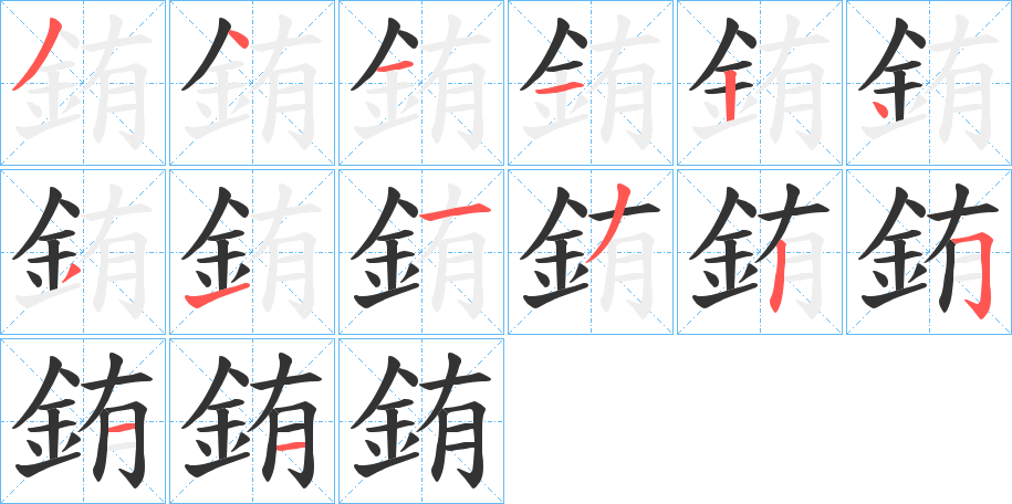 銪字的笔画顺序