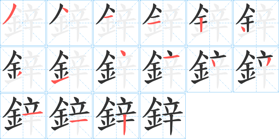 鋅字的笔画顺序