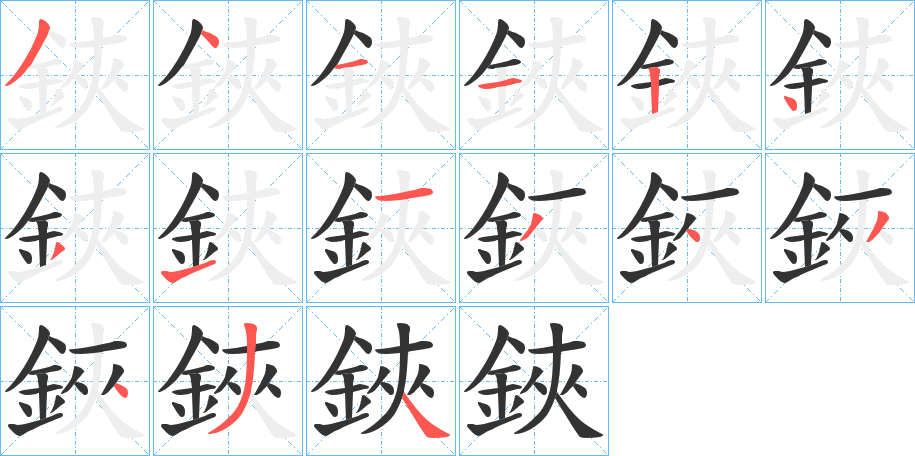 鋏字的笔画顺序