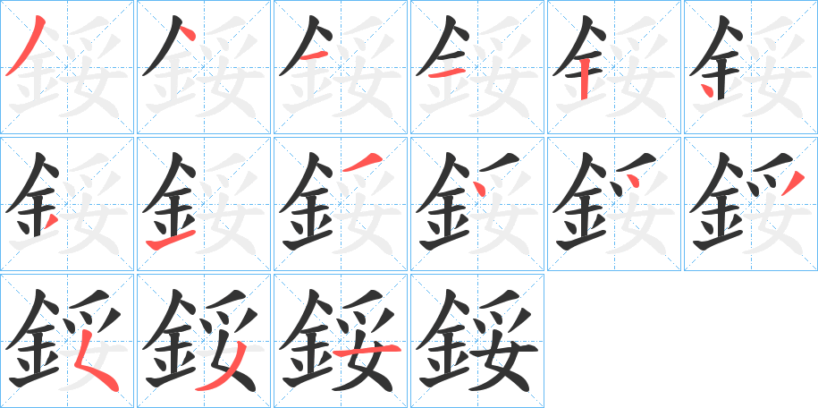 鋖字的笔画顺序