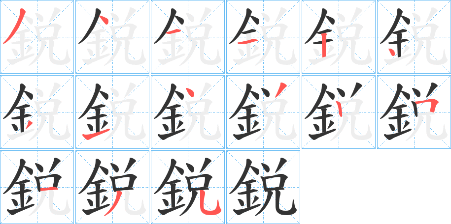鋭字的笔画顺序