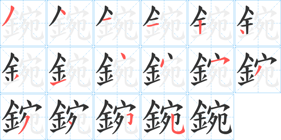 鋺字的笔画顺序