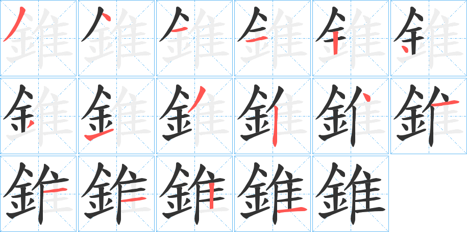 錐字的笔画顺序
