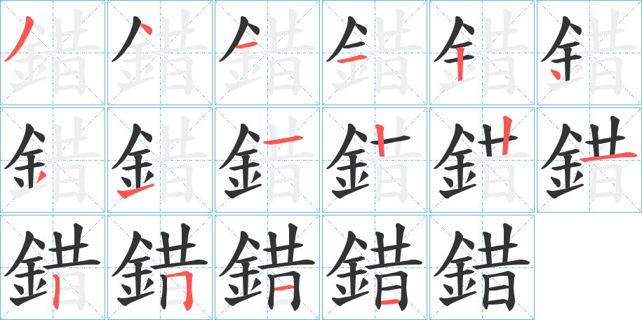 錯字的笔画顺序