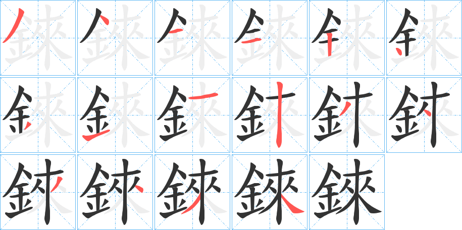 錸字的笔画顺序