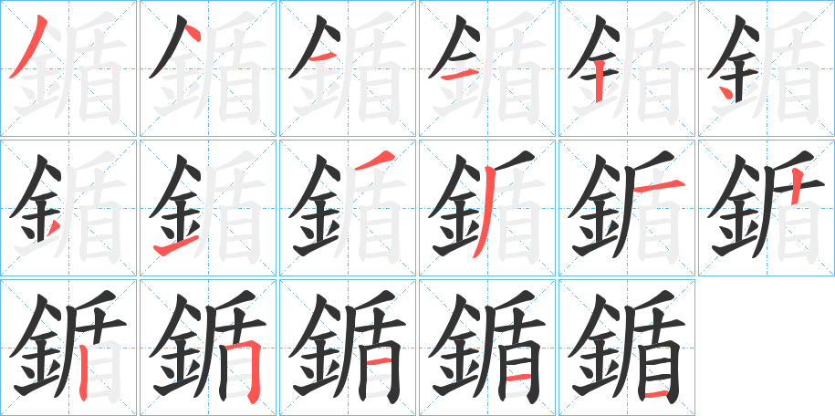 鍎字的笔画顺序
