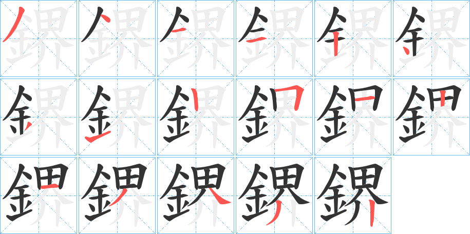 鎅字的笔画顺序