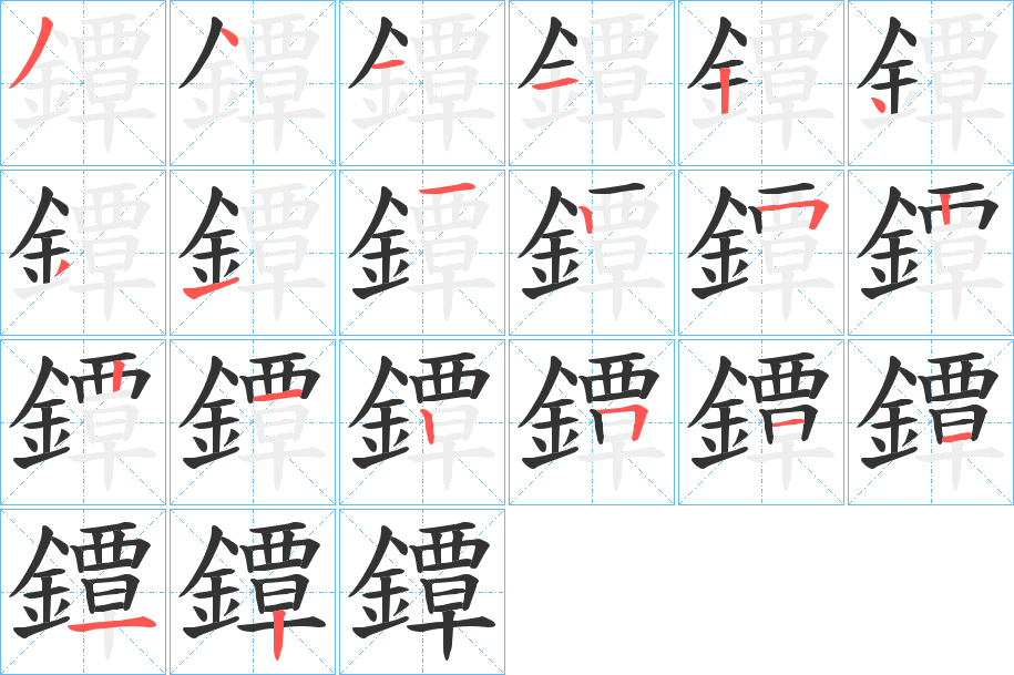 鐔字的笔画顺序