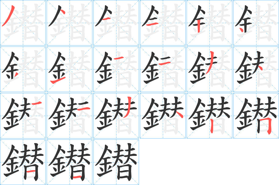 鐟字的笔画顺序