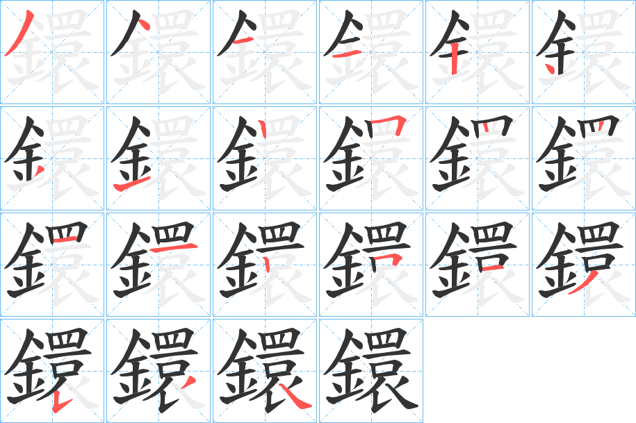 鐶字的笔画顺序