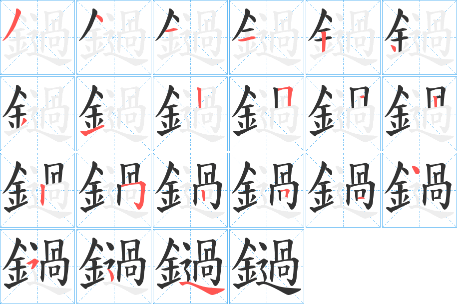 鐹字的笔画顺序