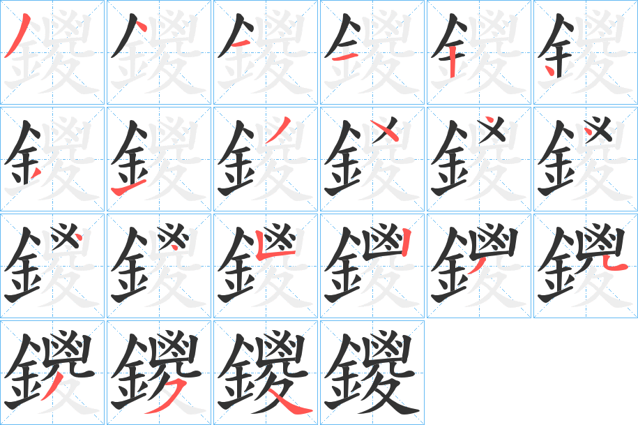 鑁字的笔画顺序