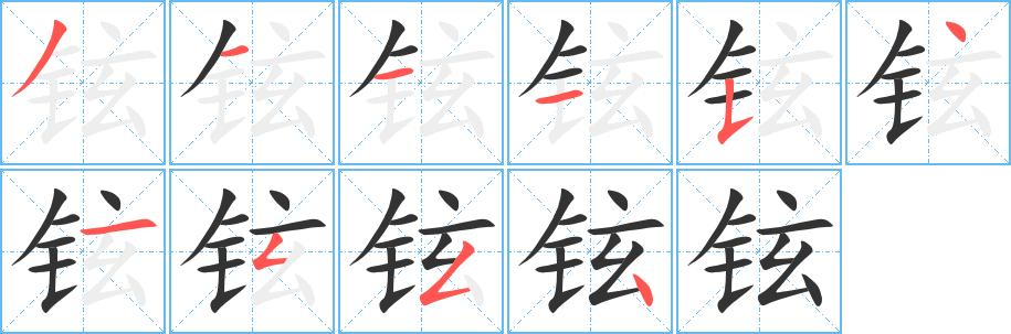 铉字的笔画顺序