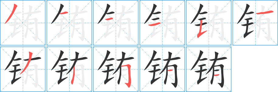 铕字的笔画顺序