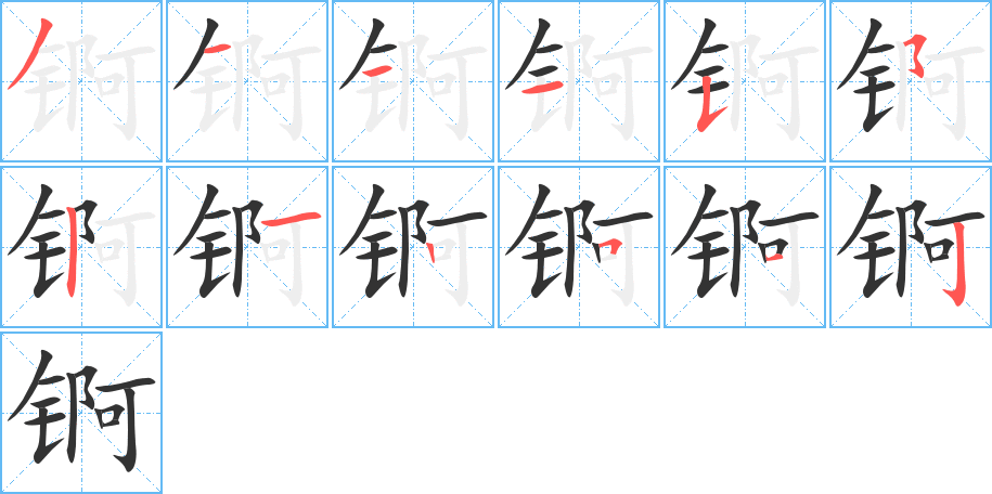 锕字的笔画顺序