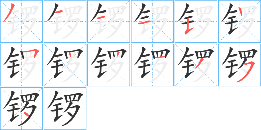 锣字的笔画顺序