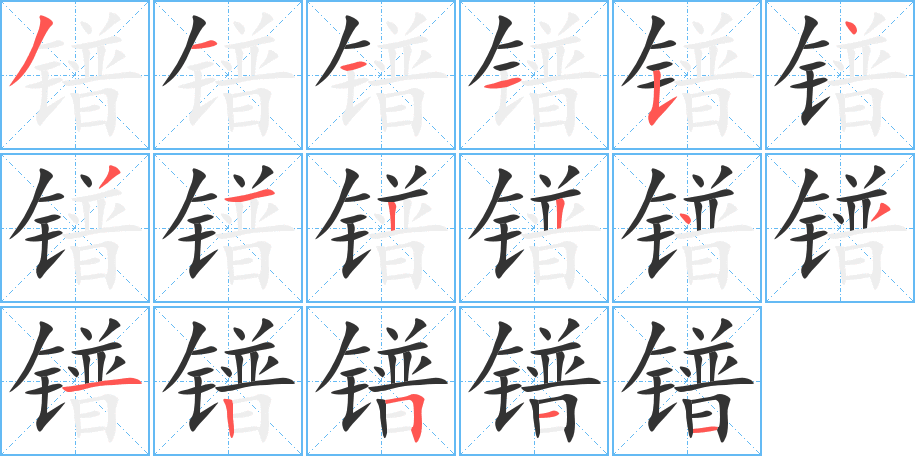 镨字的笔画顺序
