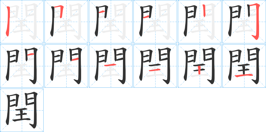 閏字的笔画顺序