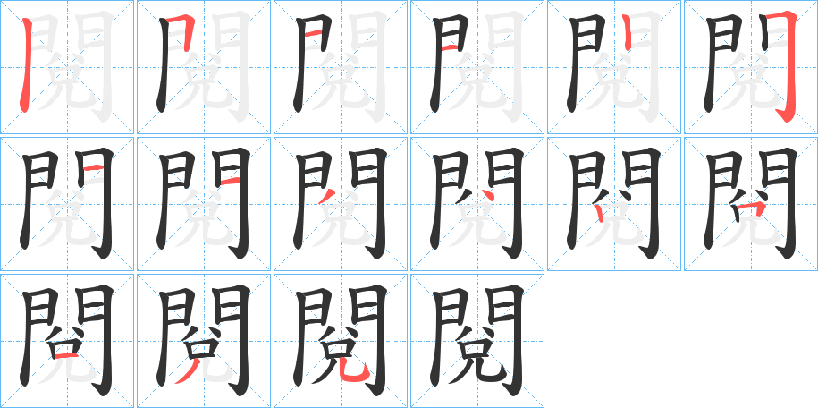 閱字的笔画顺序