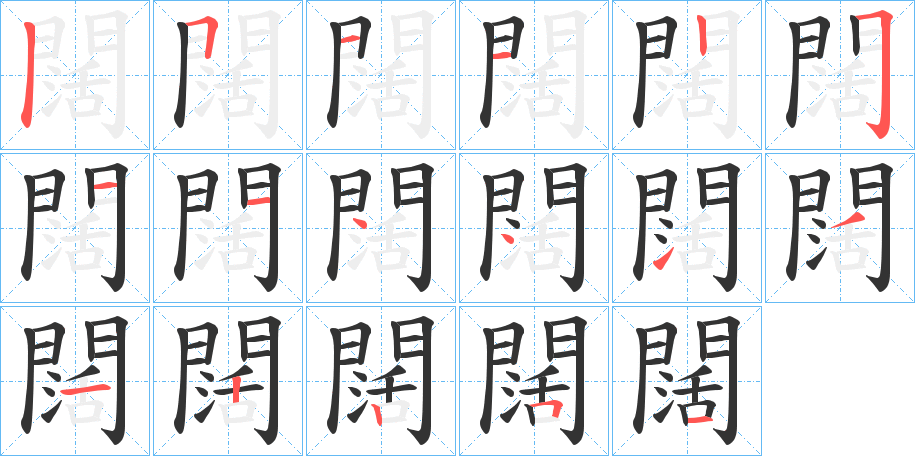 闊字的笔画顺序