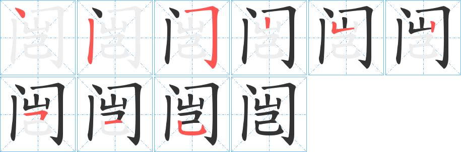 闿字的笔画顺序