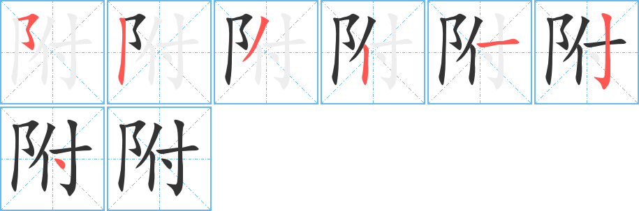 附字的笔画顺序