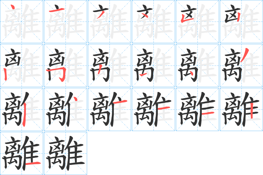 離字的笔画顺序
