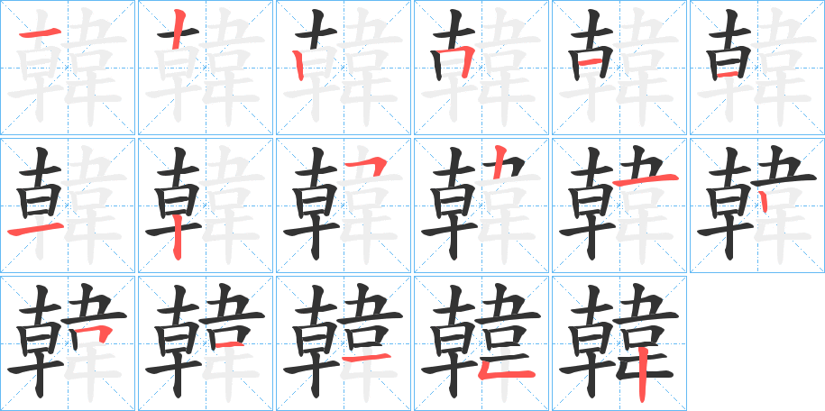 韓字的笔画顺序