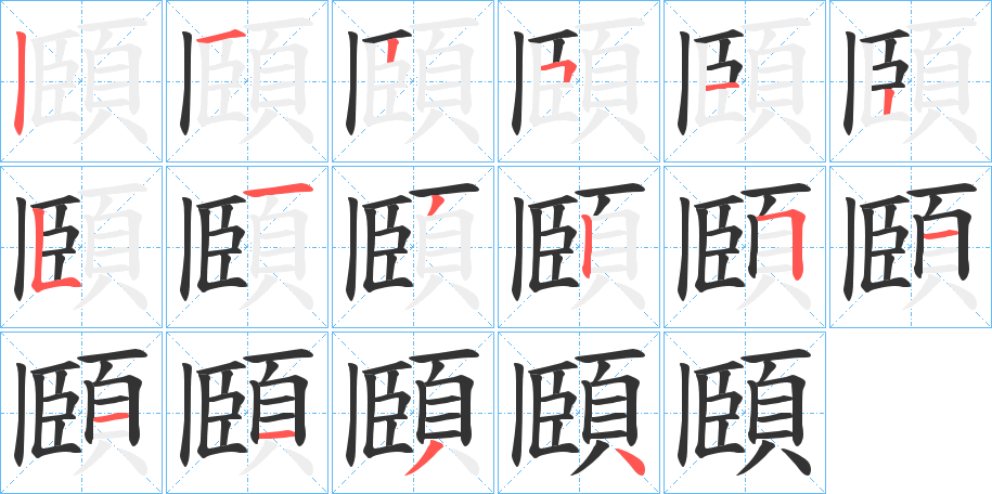 頥字的笔画顺序