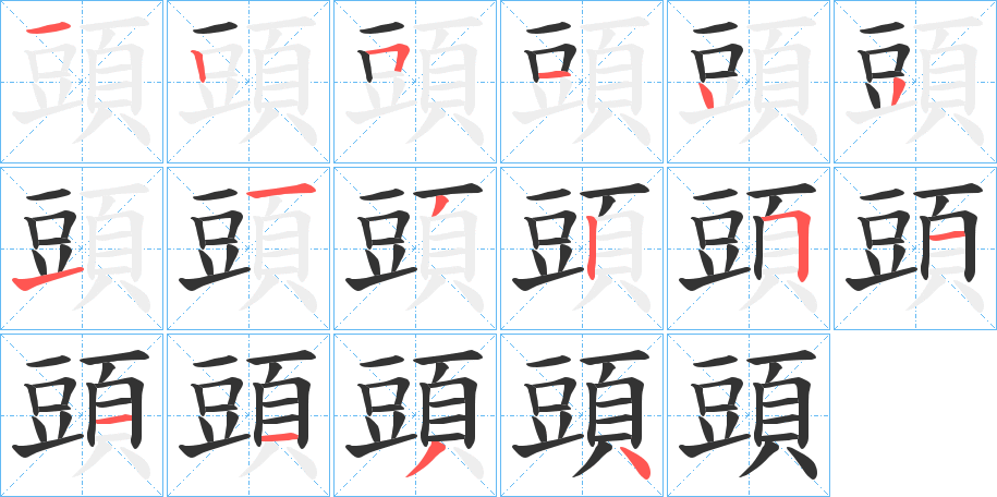 頭字的笔画顺序