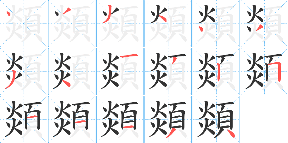 顃字的笔画顺序