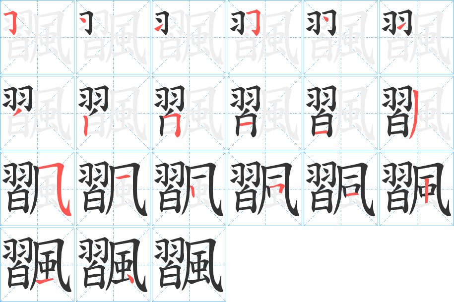 飁字的笔画顺序