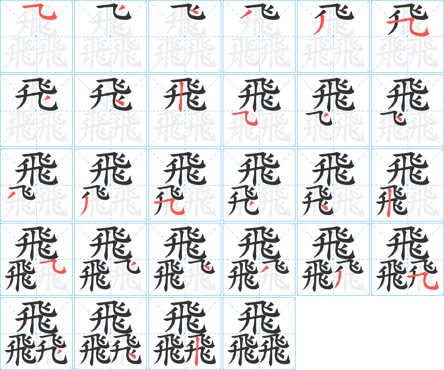飝字的笔画顺序