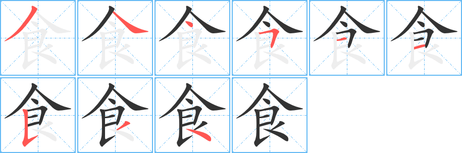 食字的笔画顺序