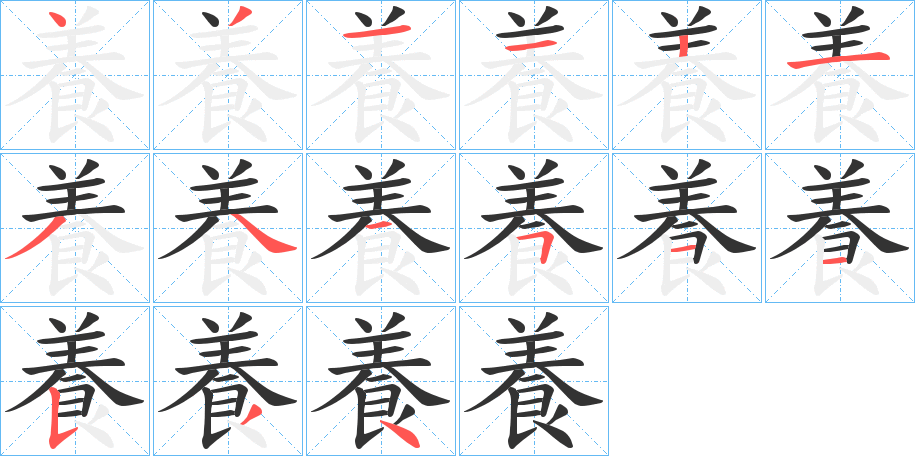 養字的笔画顺序