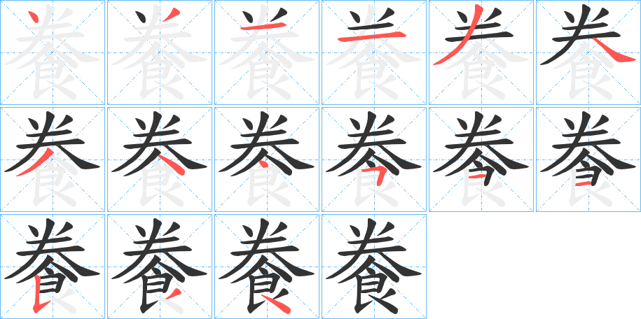 餋字的笔画顺序