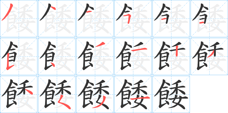 餧字的笔画顺序