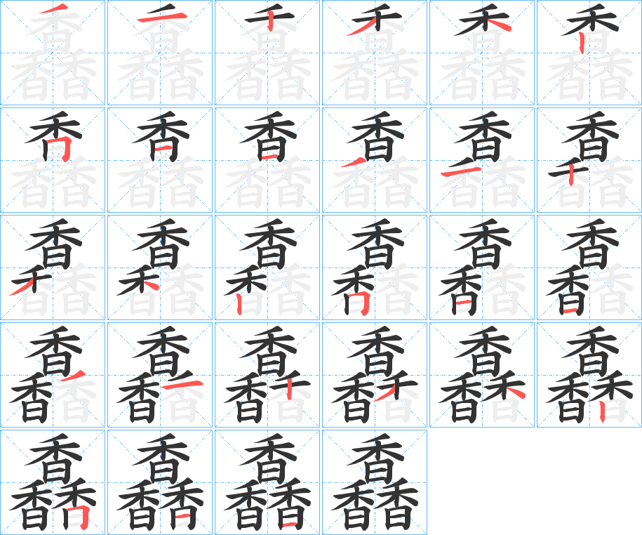 馫字的笔画顺序