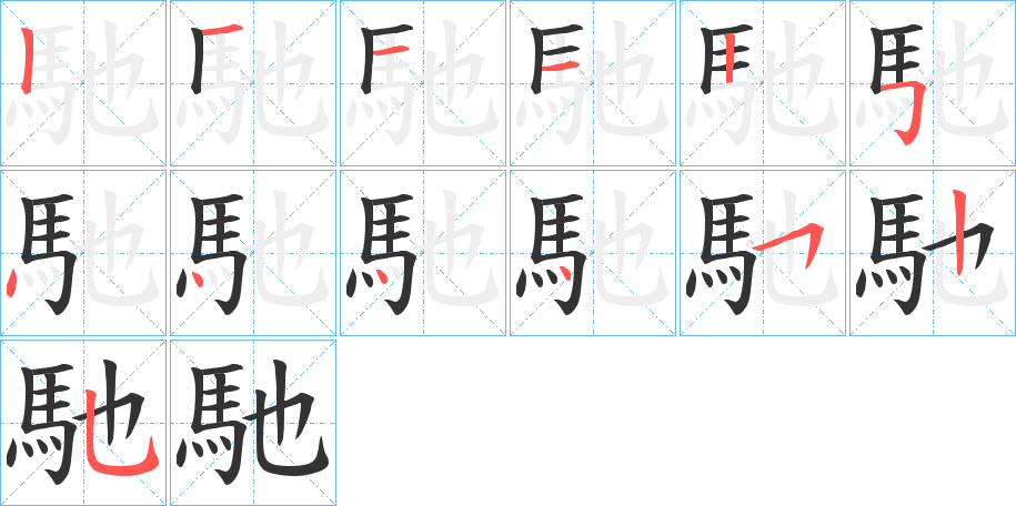 馳字的笔画顺序
