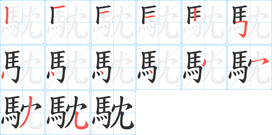 馾字的笔画顺序