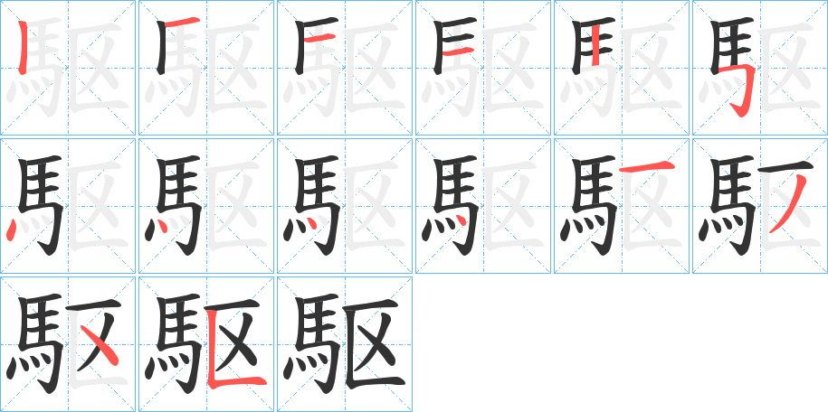 駆字的笔画顺序
