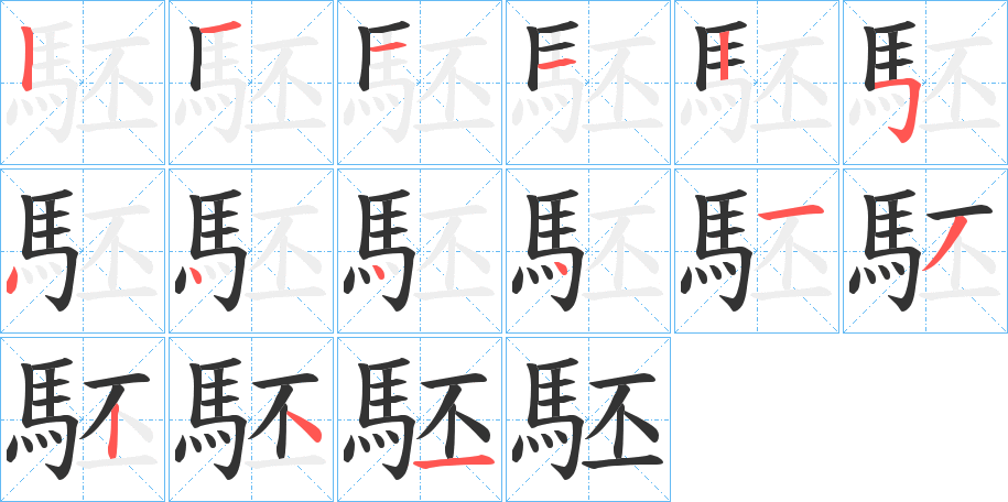 駓字的笔画顺序