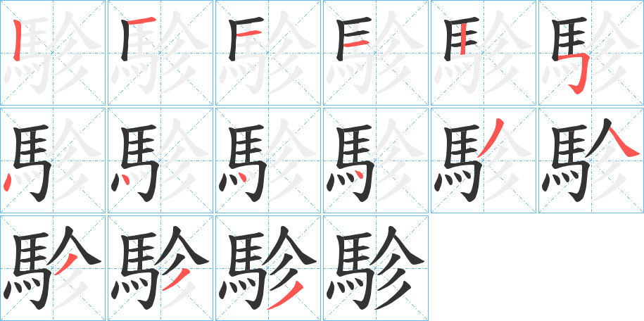 駗字的笔画顺序