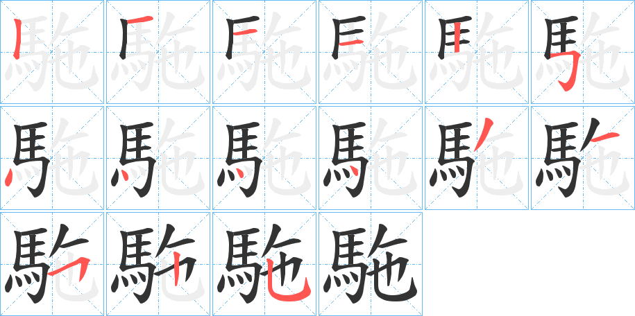 駞字的笔画顺序