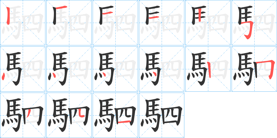 駟字的笔画顺序