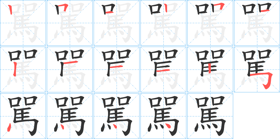 駡字的笔画顺序