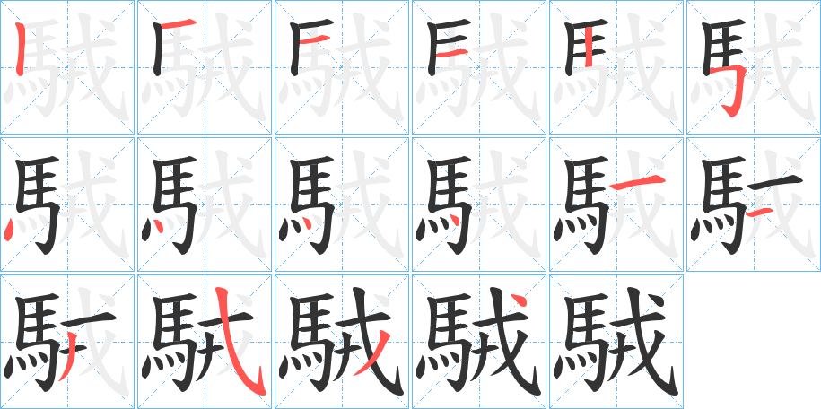 駥字的笔画顺序